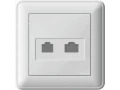 W59 РОЗЕТКА двойная RJ11+RJ45, 160В, 1А, кат.5E, в сборе, БЕЛЫЙ