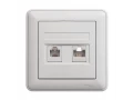 W59 РОЗЕТКА двойная RJ11+RJ45, 160В, 1А, кат.5E, в сборе, БЕЛЫЙ