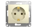Розетка с заземляющим контактом, 16А,механизм, Бежевый/GSL000243/