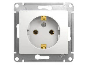 Розетка с з/к, 16А, мех., БЕЛ /GSL000143/