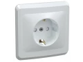 Розетка 1-местная РСш10-3-ВБ с заземляющим контактом с защитной шторкой 16А ВЕГА белый ИЭК