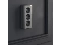 Розетка тройная с заземлением и шторками Gallant /W5073104 (графит рифленый)