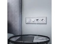 Розетка с заземлением, шторками и USBx2 /W1171506 (серебряный)