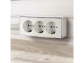 Розетка тройная с заземлением и шторками Gallant /W5073103 (слоновая кость)