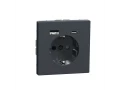 Розетка с USB A+C, Антрацит, D-Life /MTN2367-6034/