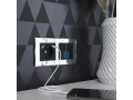 Розетка с заземлением, шторками и USB тип А+С /W1171708 (черный)