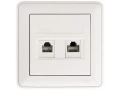 W59 РОЗЕТКА двойная компьютерная RJ45 кат.5E, в сборе, БЕЛЫЙ