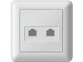 W59 РОЗЕТКА двойная компьютерная RJ45 кат.5E, в сборе, БЕЛЫЙ