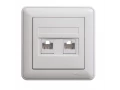 W59 РОЗЕТКА двойная компьютерная RJ45 кат.5E, в сборе, БЕЛЫЙ
