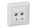 W59 РОЗЕТКА двойная компьютерная RJ45 кат.5E, в сборе, БЕЛЫЙ