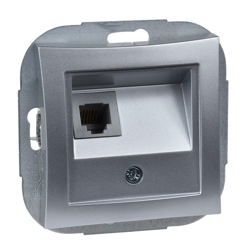 Розетка телефонная RJ11 серебро WDE000381 Wessen
