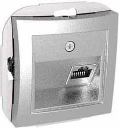 Розетка телефонная RJ11 серебро WDE000381 Wessen