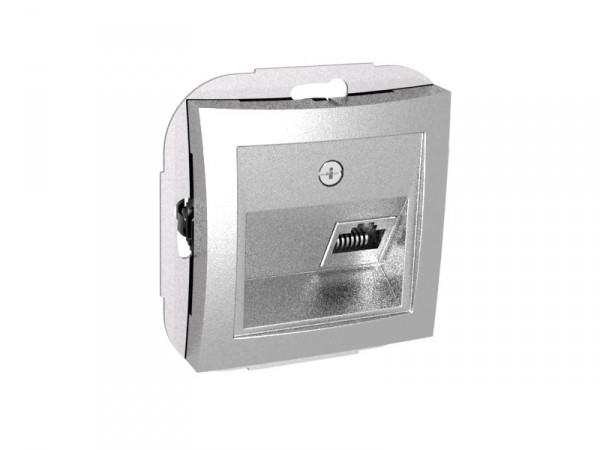 Розетка телефонная RJ11 серебро WDE000381 Wessen