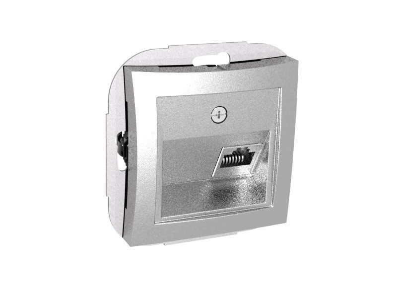 Розетка телефонная RJ11 серебро WDE000381 Wessen