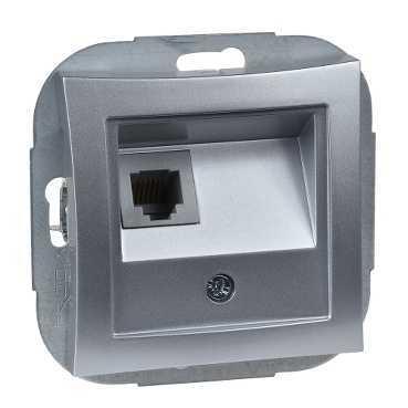 Розетка телефонная RJ11 серебро WDE000381 Wessen