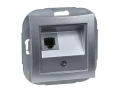 Розетка телефонная RJ11 серебро WDE000381 Wessen