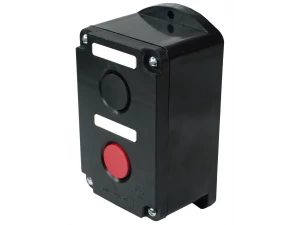 Пост управления ПКЕ 212-2 У3, 10А, 660В, 2 элемента, чёрный и красный цилиндр, накладной, IP40 (ЭТ)