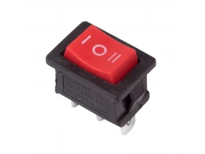 Выключатель клавишный 250V 6А (3с) ON-OFF-ON красный  с нейтралью  Mini  REXANT