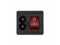 Выключатель клавишный 250 V 6 А (4с) ON-OFF красный с подсветкой и штекером C8 2PIN REXANT
