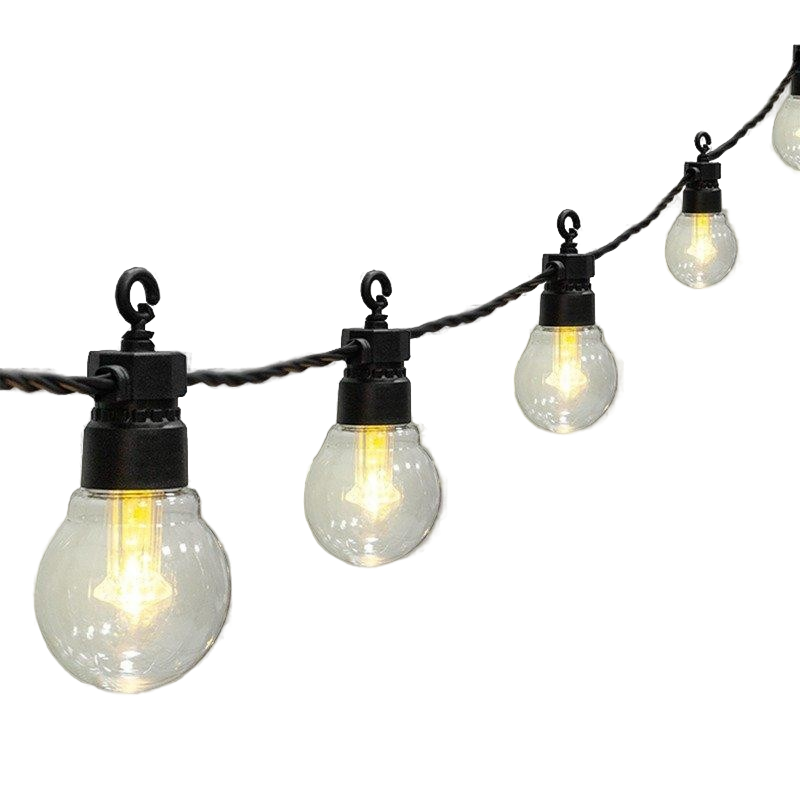 Уличная гирлянда Лофт, черный каучук, 20 прозрачных ламп, влагостойкая IP65, 331-355