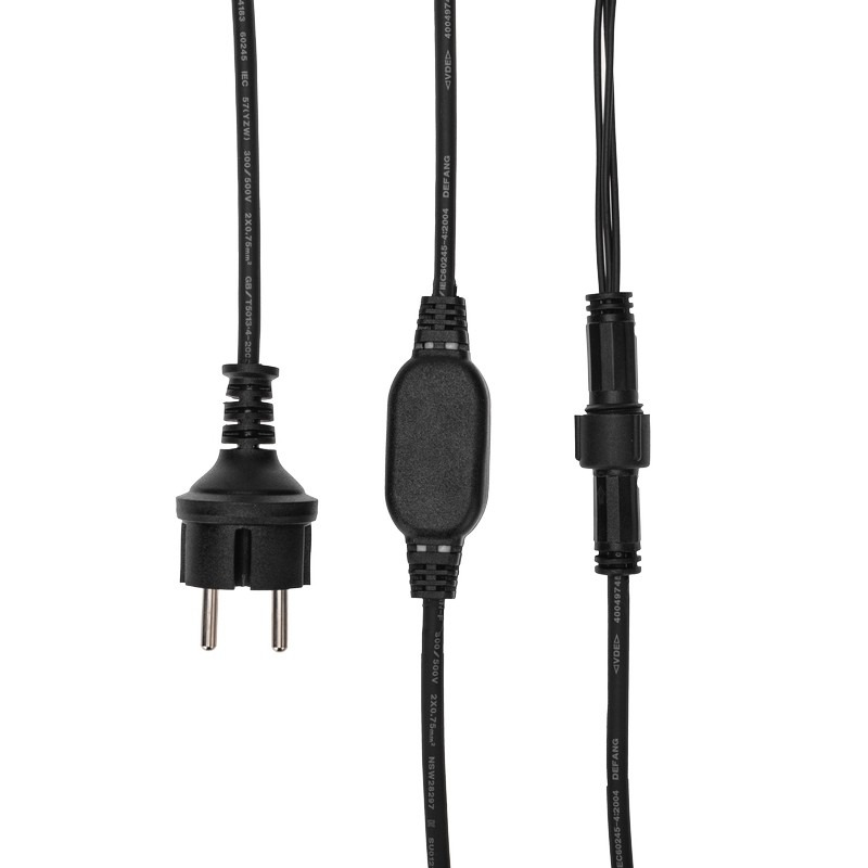 Уличная гирлянда Лофт, черный каучук, 20 прозрачных ламп, влагостойкая IP65, 331-355