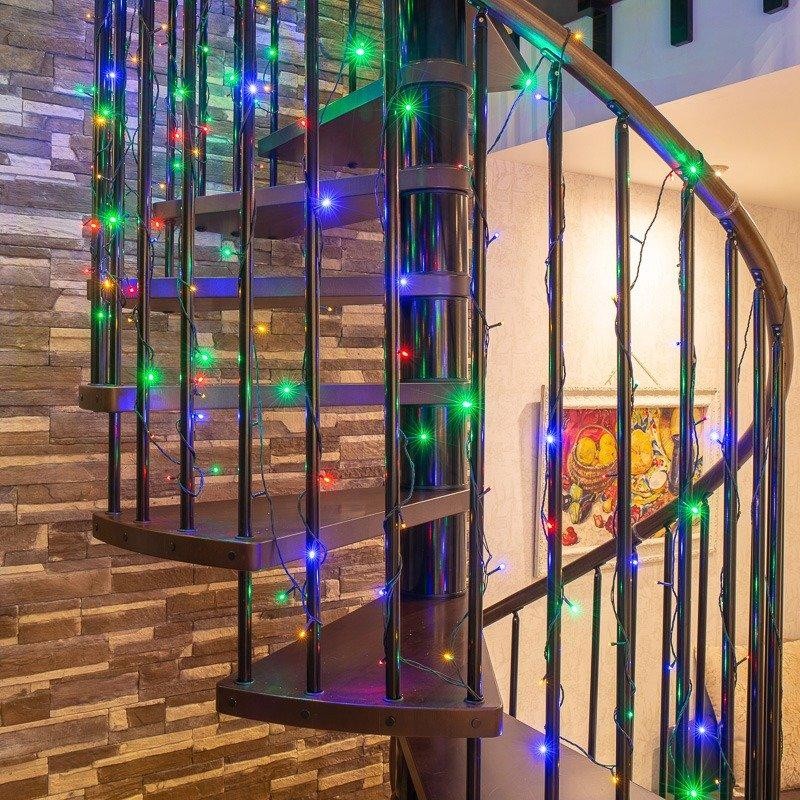 Гирлянда Твинкл Лайт 6 м, темно-зеленый ПВХ, 40 LED, цвет мультиколор