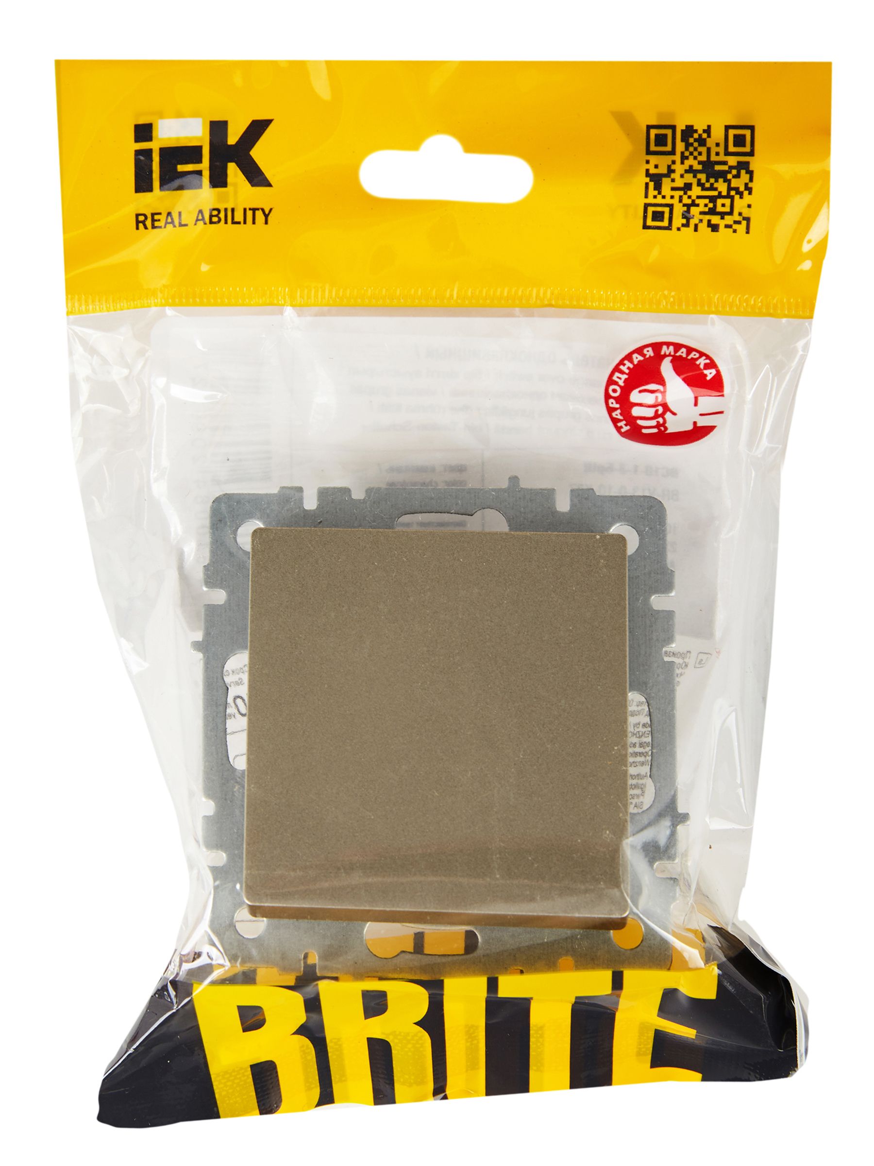 BRITE Выключатель 1-клавишный перекрестный 10А ВС10-1-3-БрШ шампань ИЭК