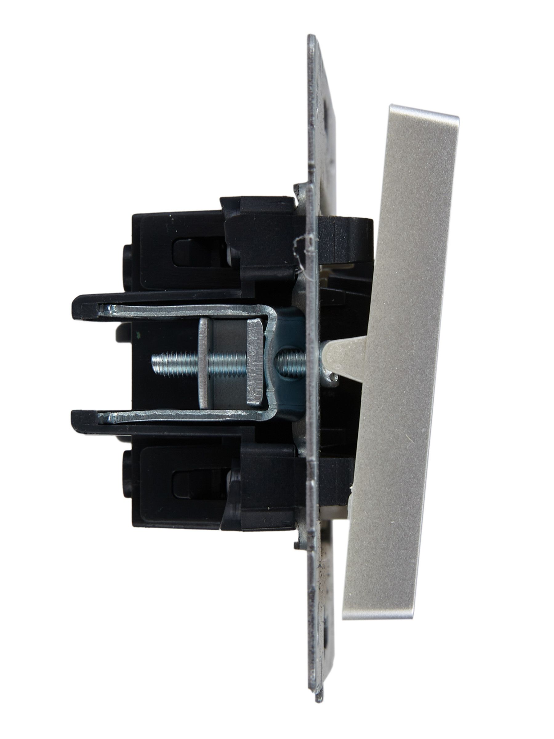 BRITE Выключатель 1-клавишный проходной с индикацией 10А ВС10-1-7-БрА алюминий ИЭК