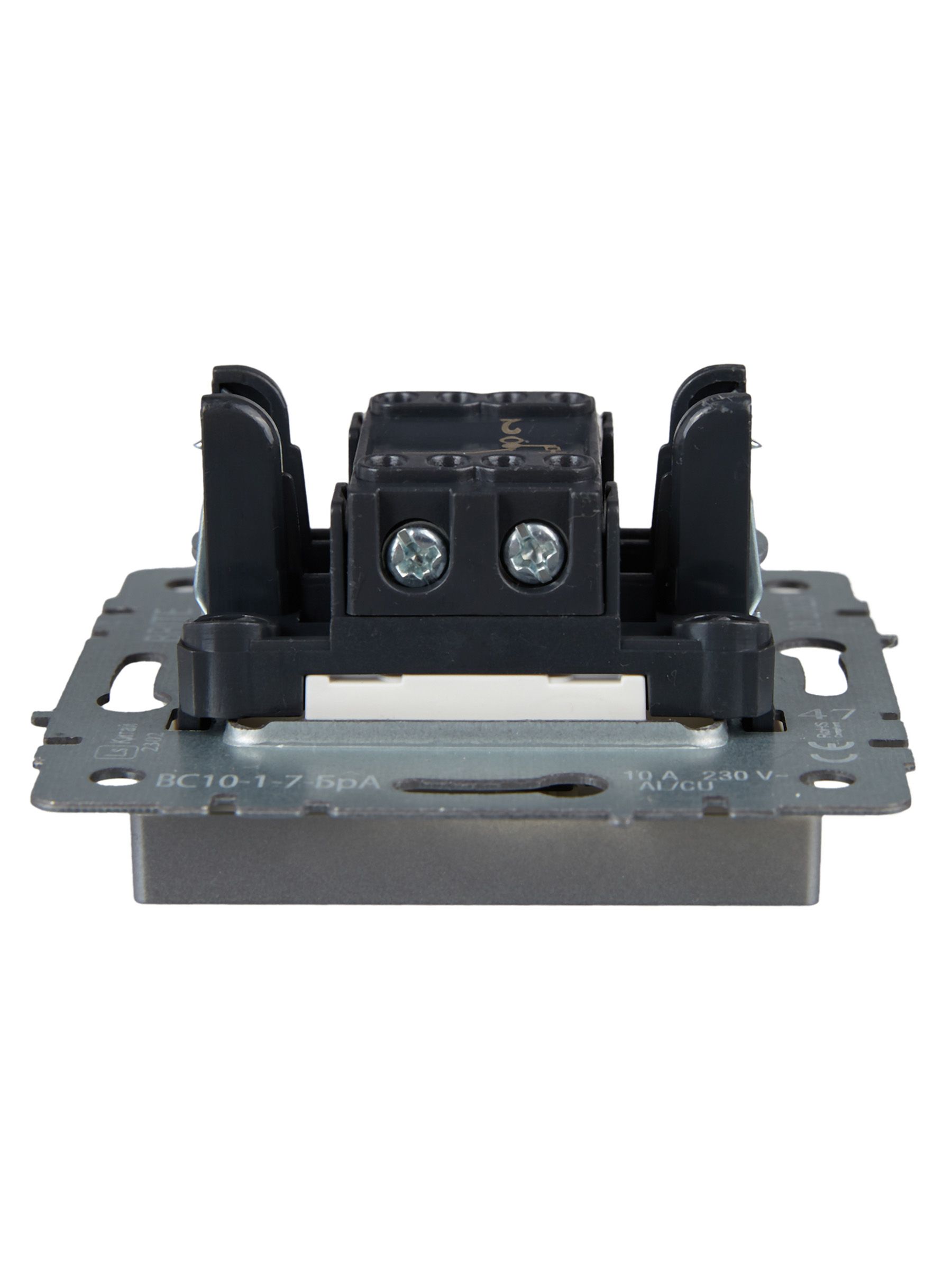 BRITE Выключатель 1-клавишный проходной с индикацией 10А ВС10-1-7-БрА алюминий ИЭК