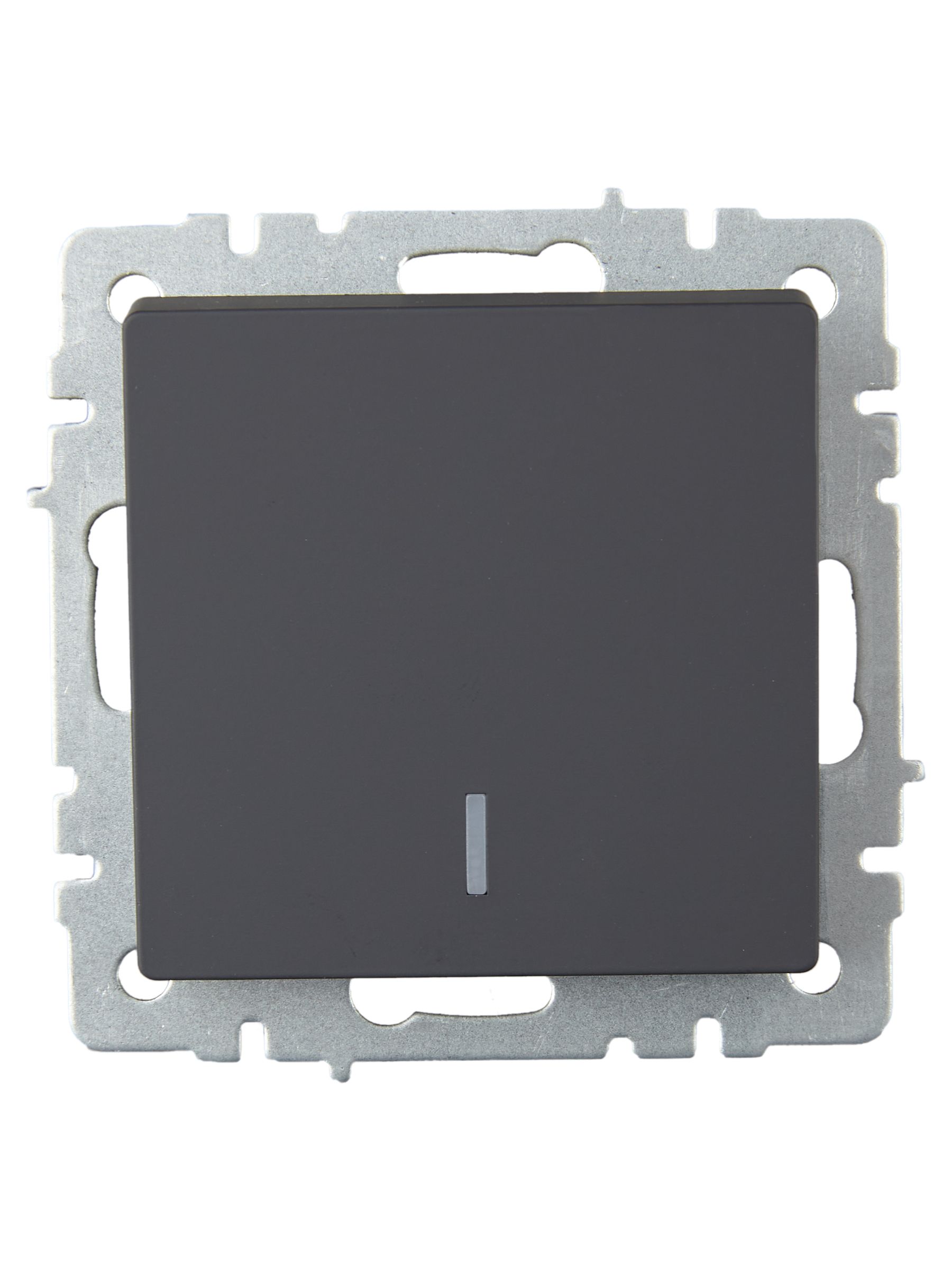 BRITE Выключатель 1-клавишный проходной с индикацией 10А ВС10-1-7-БрГ графит ИЭК