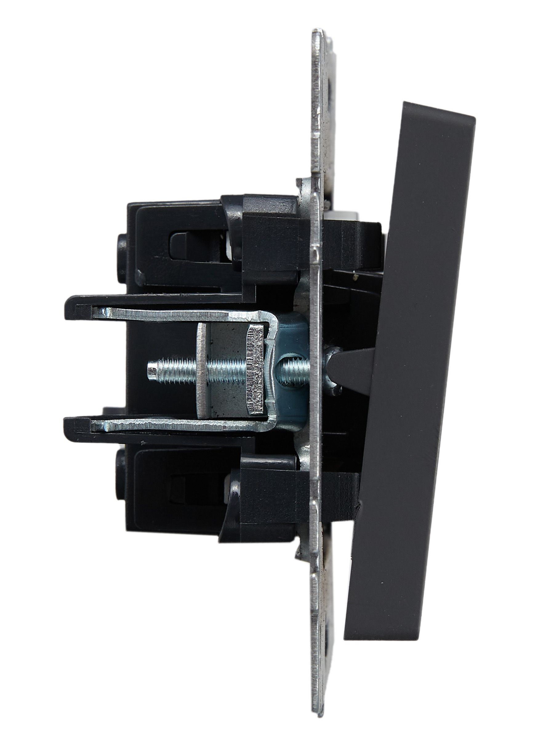 BRITE Выключатель 1-клавишный проходной с индикацией 10А ВС10-1-7-БрГ графит ИЭК