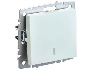 BRITE Выключатель 1-клавишный проходной с индикацией 10А ВС10-1-7-БрЖ жемчуг ИЭК