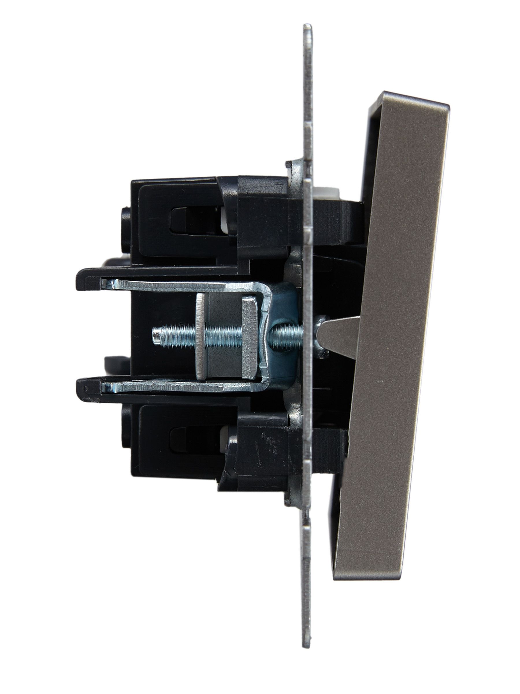 BRITE Выключатель 1-клавишный проходной с индикацией 10А ВС10-1-7-БрС сталь ИЭК