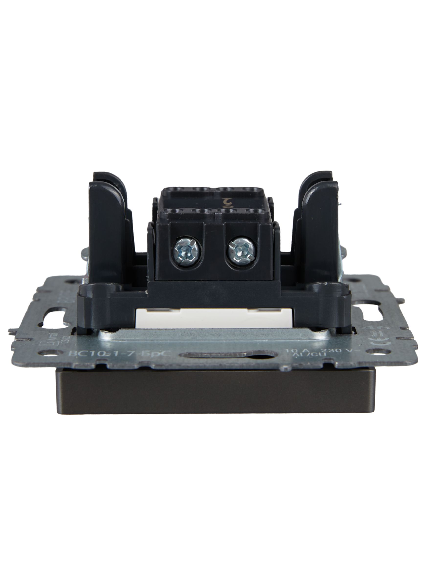 BRITE Выключатель 1-клавишный проходной с индикацией 10А ВС10-1-7-БрС сталь ИЭК