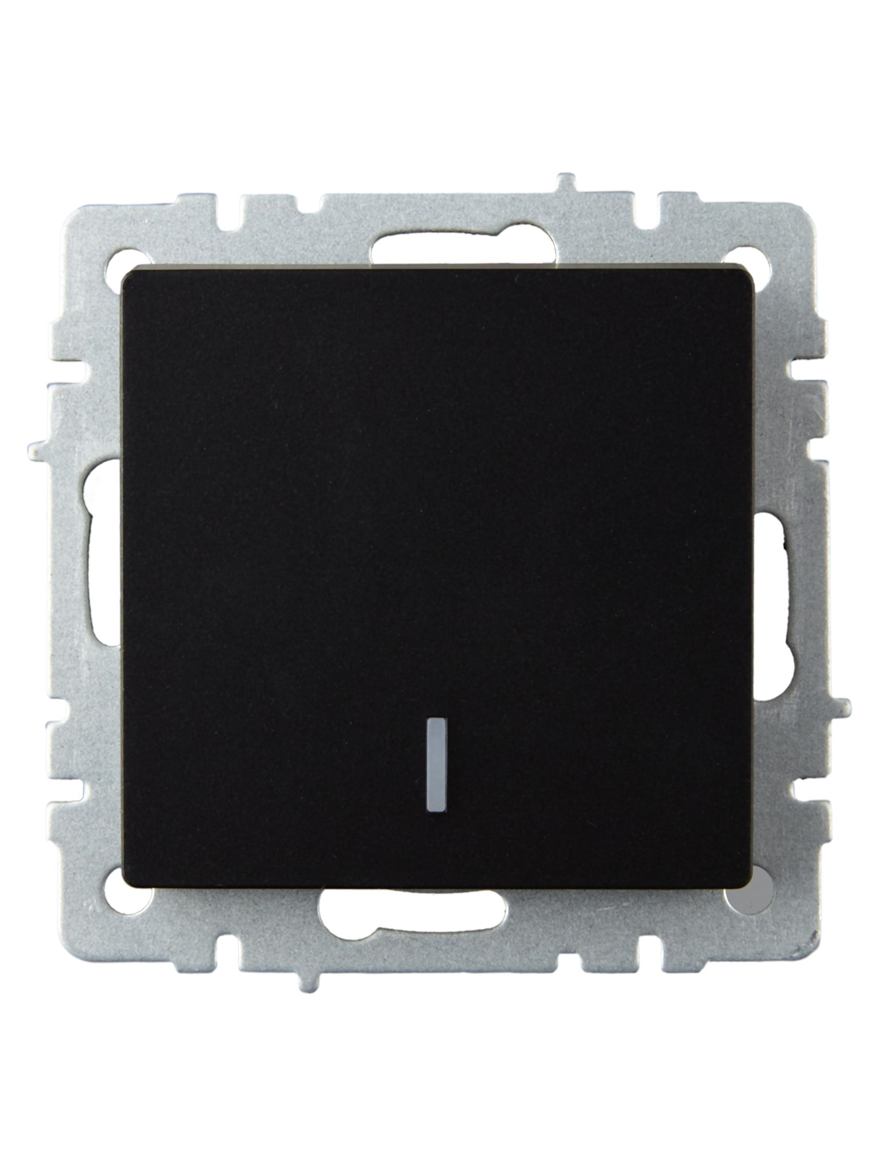 BRITE Выключатель 1-клавишный проходной с индикацией 10А ВС10-1-7-БрЧ черный ИЭК