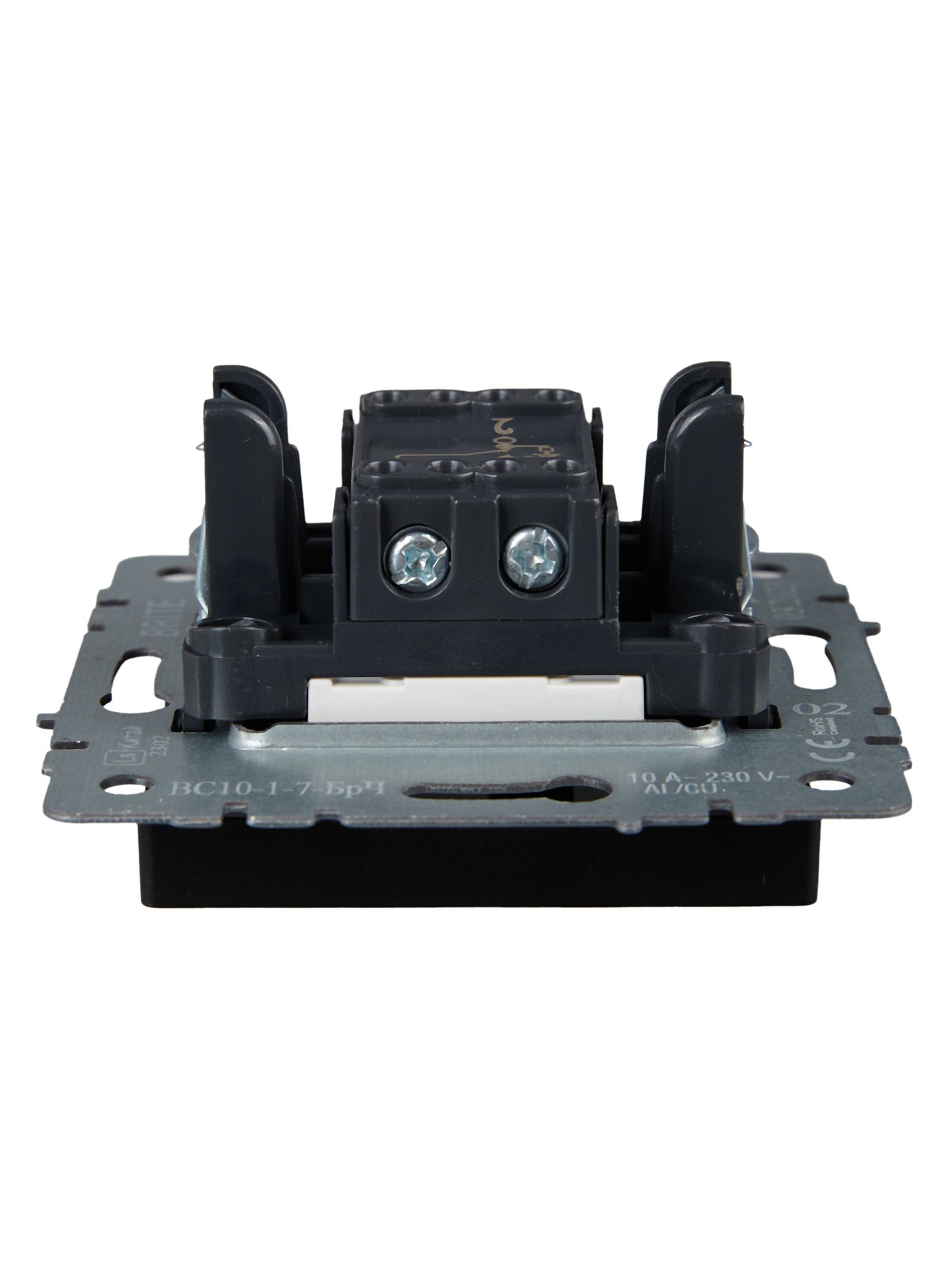 BRITE Выключатель 1-клавишный проходной с индикацией 10А ВС10-1-7-БрЧ черный ИЭК