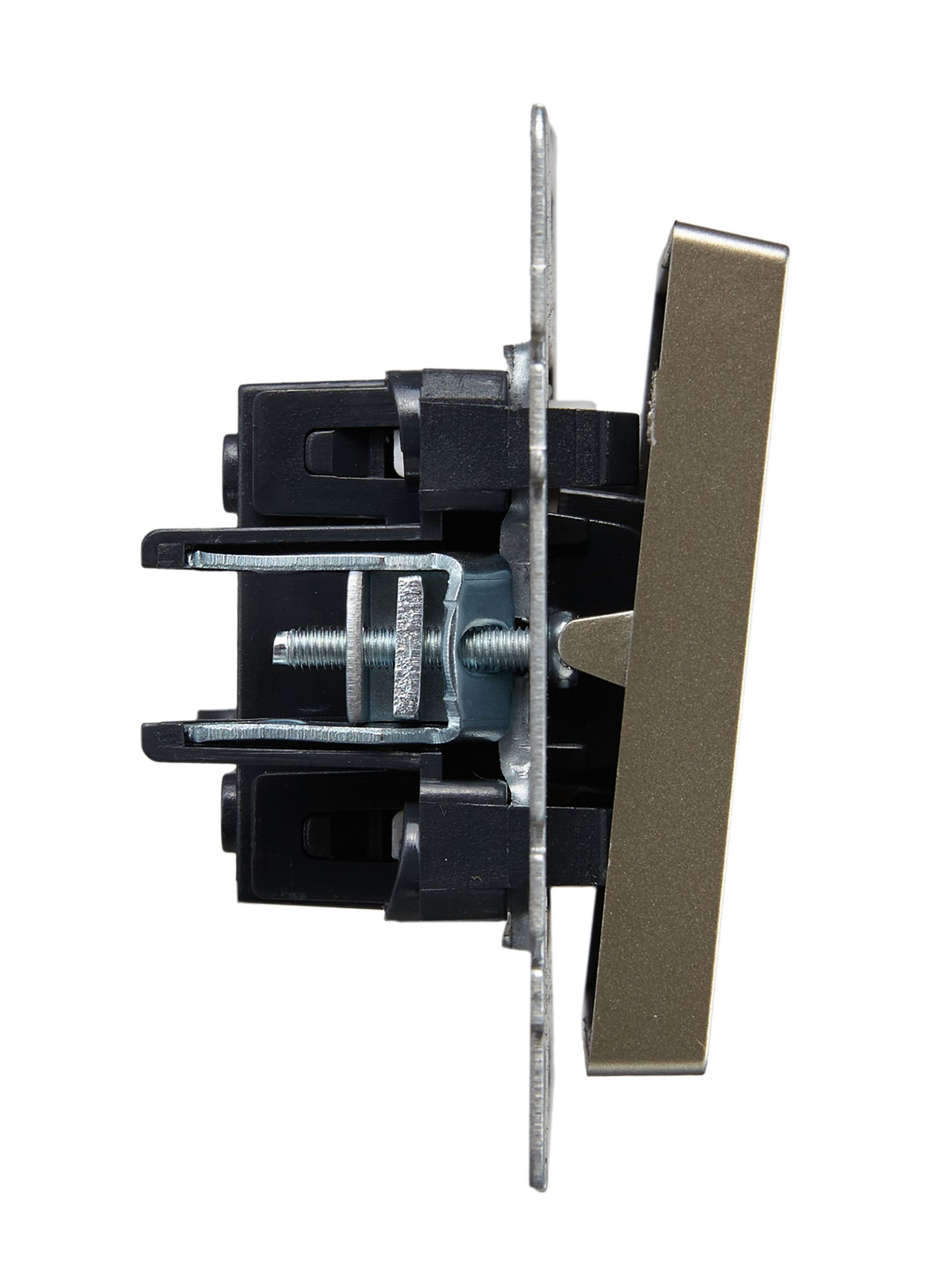 BRITE Выключатель 1-клавишный проходной с индикацией 10А ВС10-1-7-БрШ шампань ИЭК