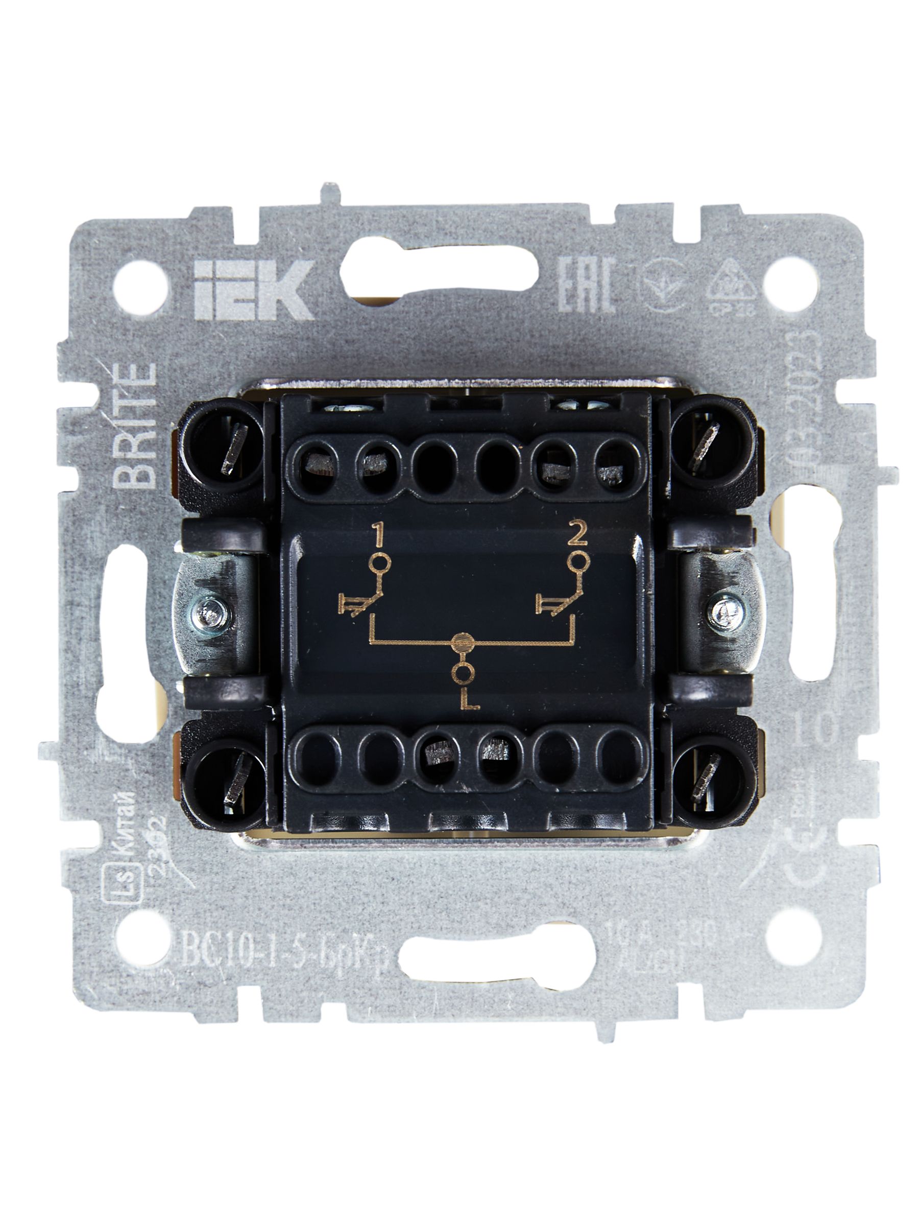 BRITE Выключатель жалюзи 10А ВС10-1-5-БрКр бежевый ИЭК