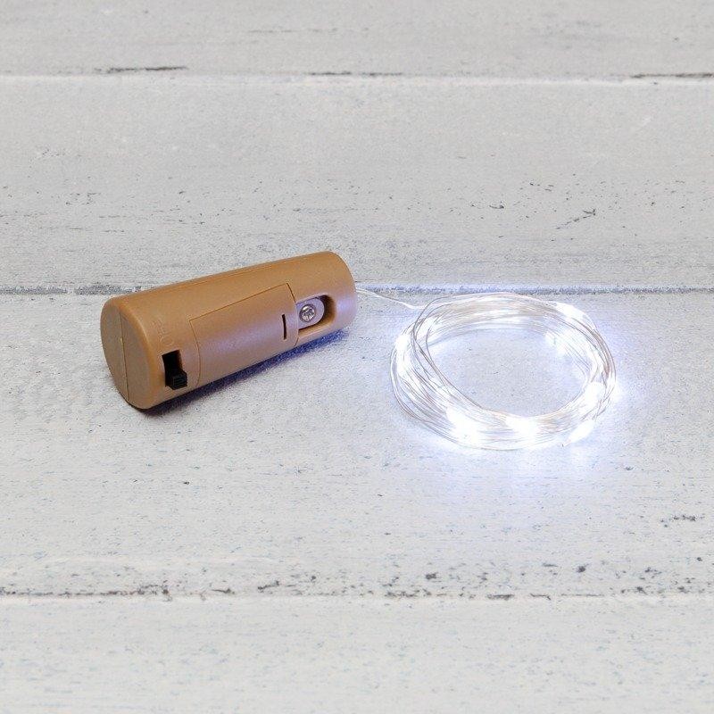 Гирлянда Роса с пробкой 2 м, 20 LED, белое свечение, 3хLR44 в комплекте NEON-NIGHT