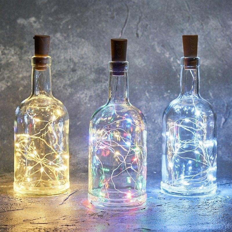 Гирлянда Роса с пробкой 2 м, 20 LED, теплое белое свечение, 3хLR44 в комплекте NEON-NIGHT