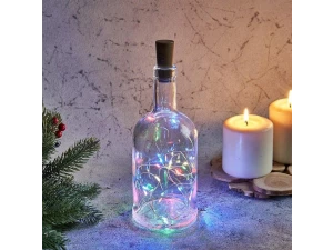 Гирлянда Роса с пробкой 2 м, 20 LED, цвет свечения мультиколор, 3хLR44 в комплекте NEON-NIGHT