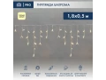 Гирлянда светодиодная Бахрома (Айсикл), 1,8х0,5м, 48 LED ТЕПЛЫЙ БЕЛЫЙ, белый ПВХ, IP65, постоянное свечение, 230В NEON-NIGHT (шнур питания в комплекте)
