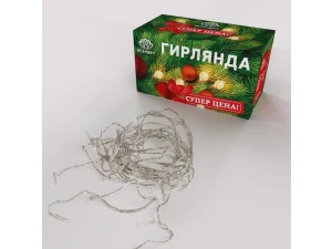 Гирлянда светодиодная Бахрома 3х0,8 м, 200 LED, цвет теплый белый, прозрачный ПВХ