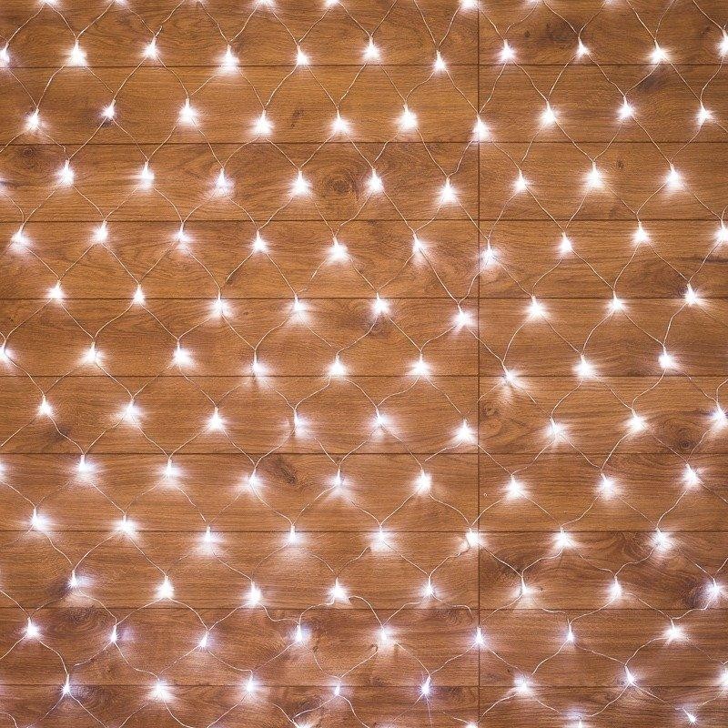 Гирлянда Сеть 1,5х1,5м, прозрачный ПВХ, 150 LED белые
