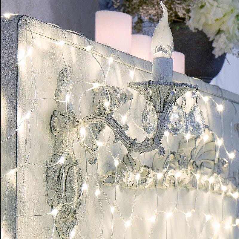 Гирлянда Сеть 1,5х1,5м, прозрачный ПВХ, 150 LED белые