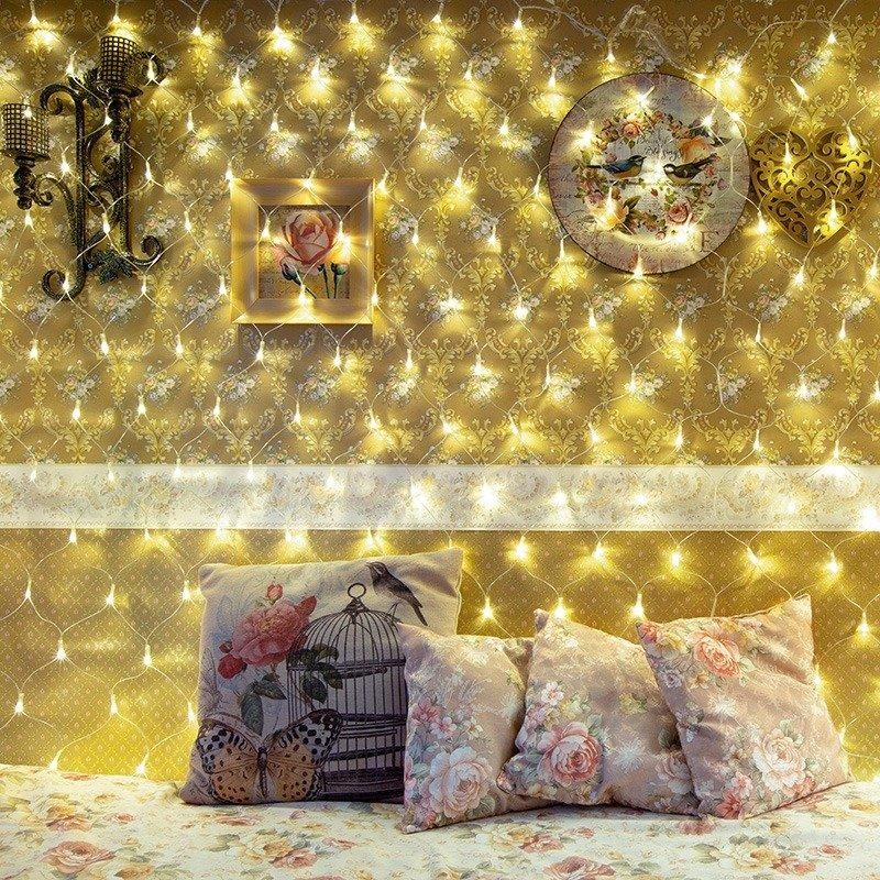 Гирлянда Сеть 1,5х1,5м, прозрачный ПВХ, 150 LED теплые белые