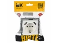 BRITE Розетка 1-местная с заземлением с защитными шторками 16А с USB A+A 5B 2,1A  РЮш10-1-БрБ белый ИЭК