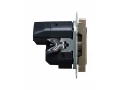 BRITE Розетка 1-местная с заземлением с защитными шторками 16А с USB A+A 5B 2,1A  РЮш10-1-БрШ шампань ИЭК