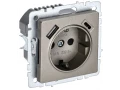 BRITE Розетка 1-местная с заземлением с защитными шторками 16А с USB A+C 18Вт РЮш11-1-БрШ шампань ИЭК