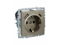 BRITE Розетка 1-местная с заземлением с защитными шторками 16А с USB A+C 18Вт РЮш11-1-БрШ шампань ИЭК